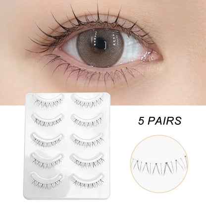 Manga Style Soft Natural False Eyelashes Wispy Thick Daily Wear Makeup Lashes