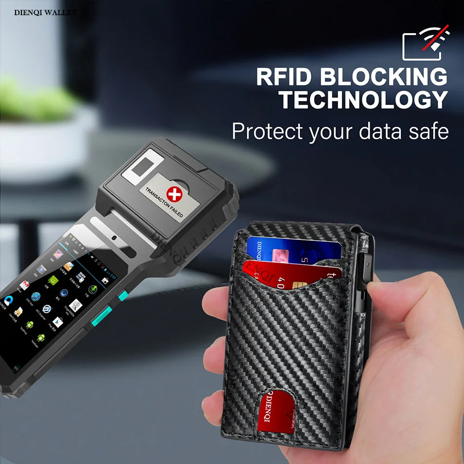 Carbon Fiber RFID Men’s Wallet — Slim Anti-Theft Credit Card Holder