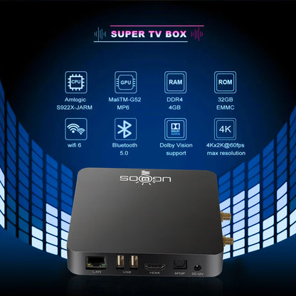 Ugoos AM6B Plus Android 9 Smart TV Box - Amlogic S922X-J, 4GB DDR4, 32GB, WiFi 6, 4K, BT5.0