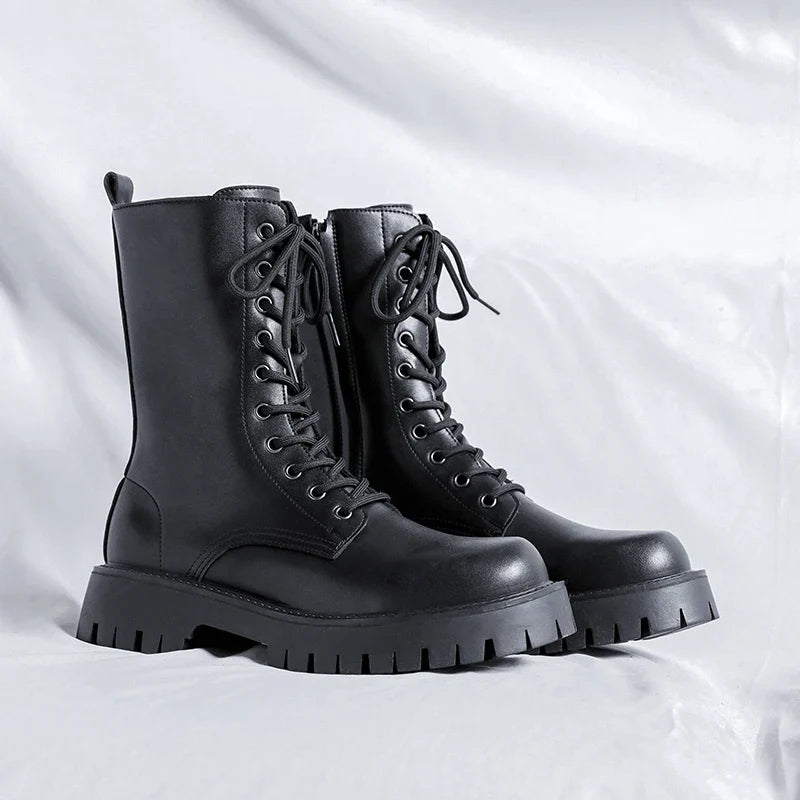 Luxury Brand Men's High Top Boots – Designer Leather Casual, Business & Outdoor Work Boots for Men