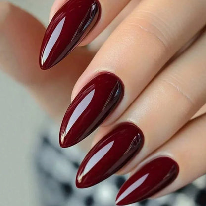 24-Piece Black Square Press-On Nails - Long Ballet Almond False Nail Tips for Women & Nail Art
