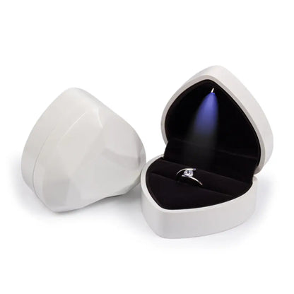 LED Jewelry Ring & Necklace Box — Luxury Velvet Display Case with Light for Engagement, Proposal & Wedding Gifts