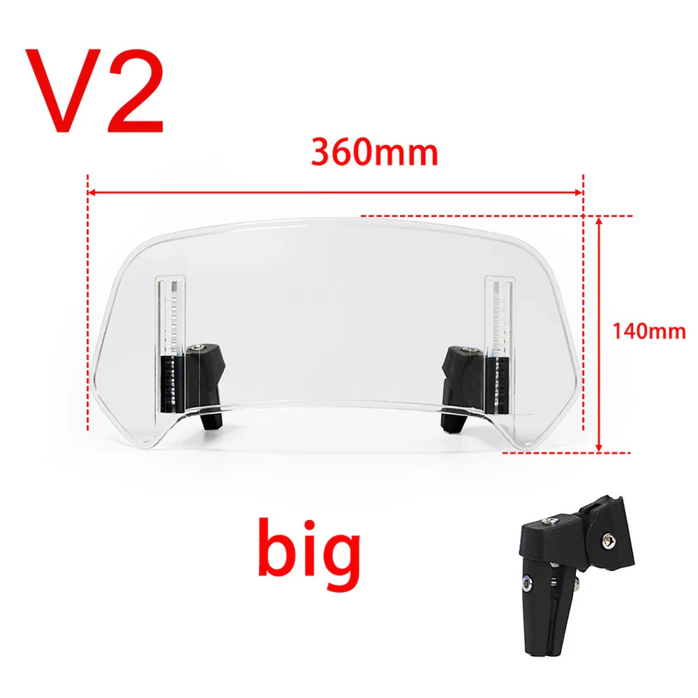 Universal Motorcycle Windshield Extension – Adjustable Clamp-On Wind Deflector Spoiler for BMW, Kawasaki, Yamaha, Honda & Suzuki Bikes