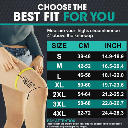 Thigh High 20-32 mmHg Toeless Compression Socks – Circulation Support for Men & Women with Silicone Dot Band