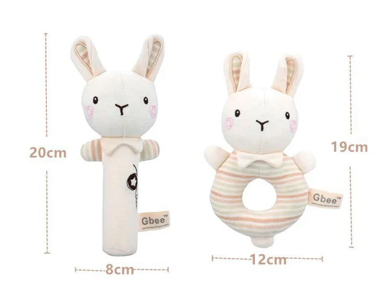 Baby Plush Rattle Crib Mobile – Cartoon Animal Bed Bell Toys for 0-12 Months, Infant Toddler Early Educational Newborn Gift
