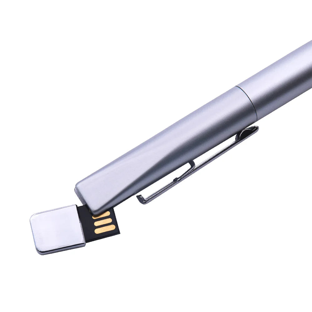 Metal Ballpoint Pens USB Flash Drive: 4GB-64GB Memory Stick - USB 2.0 Disk, Ideal for Business Gifts and Data Storage