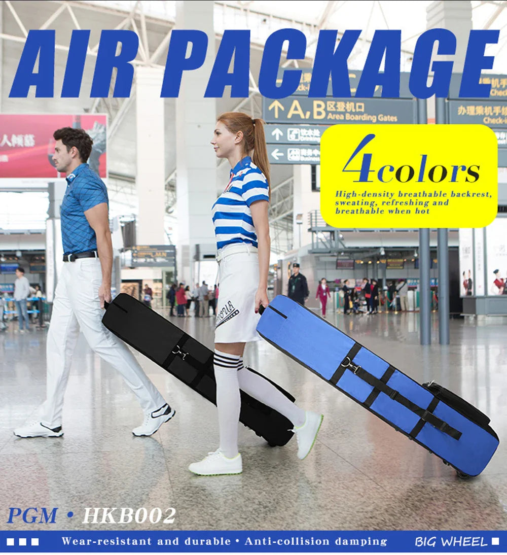 PGM Golf Aviation Bag HKB002 – Foldable Large Capacity Travel Bag with Silent Wheels for Airplane Consignment