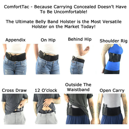 Tactical Concealed Carry Belly Holster Waist Band Belt – Portable Hidden Gun Holster for Outdoor Hunting & Self Defense