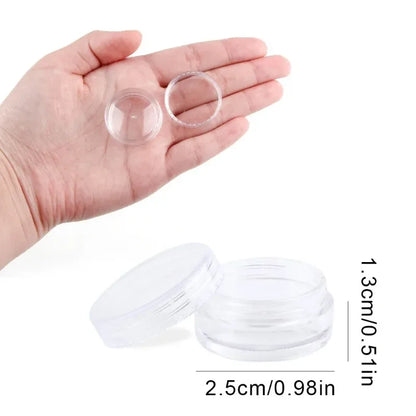 10/20/30/50PCS Empty Refillable Plastic Cosmetic Jars – Small Round Bead & Jewelry Storage Containers Portable Travel Bottles