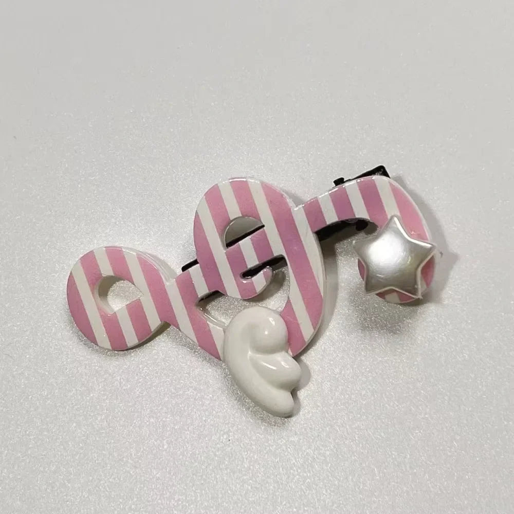 Kawaii Y2K Hair Clips Set – Musical Note, Resin Wings & Star Hair Accessories for Girls