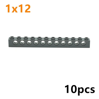 Technical Building Block Long Beam with Holes – Thick MOC Studded Bricks Compatible with 3703, 32018, 3895, 2730, 3894, 3701, 3700