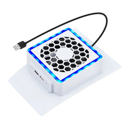 NEW Side-Mounted Cooling Fan for PS5 Slim – LED Light & 2 USB Ports Game Console Cooler Accessory