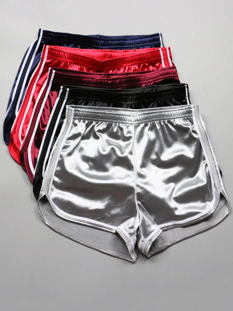 2023 Women’s Summer Silk Shorts – Slim Fit Casual Beachwear with White Edge, Lightweight Hot Weather Fashion Shorts for Women