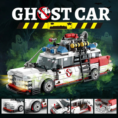 Creative Ghostbusters ECTO-1 Vehicle – Technical Building Blocks Racing Car Model, Assembly Toy for Kids & Adults