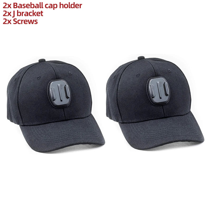 GoPro Baseball Cap Base Mount with J-Hook – Compatible with GoPro Hero 10-13, DJI Action 3-4 & Insta360 X3-X4 Accessories