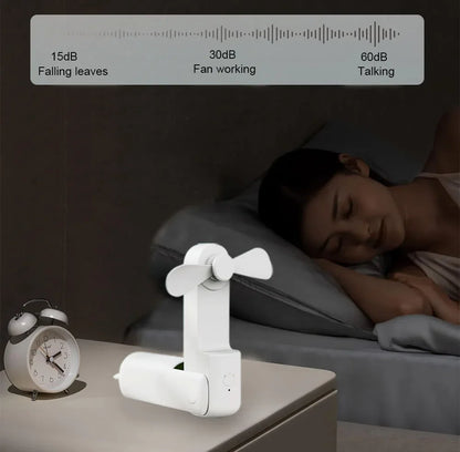 Portable Mini Handheld Fan | 2000mAh USB Rechargeable Foldable Fan with 3 Speeds & Power Bank for Travel