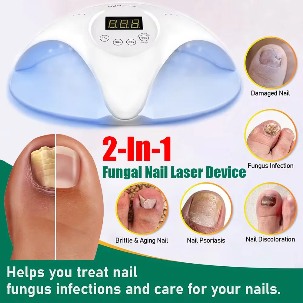 2-in-1 Fungal Nail Laser Device – Fast Repair for Toenail & Fingernail Fungus, Onychomycosis Treatment & Foot Care