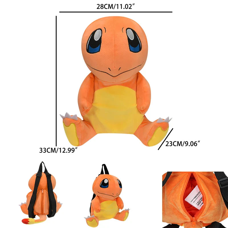 17 Styles Mario & Pokemon Plush Backpack – Koopa, Charizard, Mimikyu, Eevee, Snorlax, Gengar, Mew Turtle Shell Stuffed Toy Bag