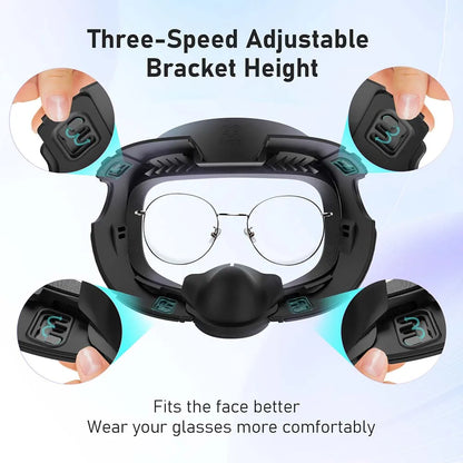 AMVR 3-in-1 Face Mask Cover for Meta Quest 3 – PU Leather & Ice Silk Replacement Pad, Upgraded Version