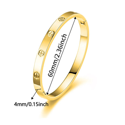 European American Stainless Steel Cross Bracelet - Gold & Silver Couple Jewelry, Perfect Holiday Gift for Men & Women