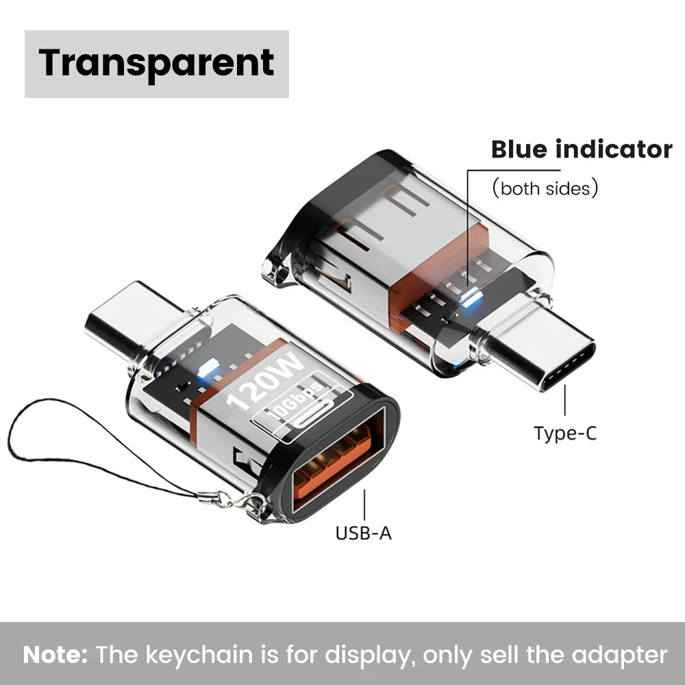 Olaf 120W USB-C OTG Adapter - USB 3.2 Type-C Fast Charging Connector for iPhone 15 16 MacBook iPad & Android Devices
