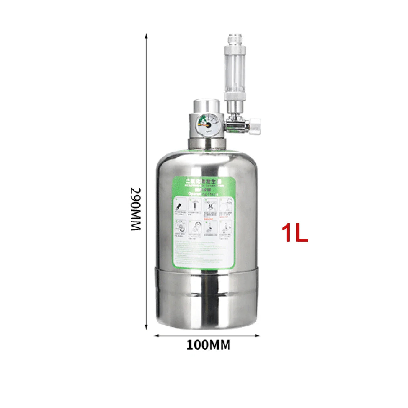 Stainless Steel Aquarium CO2 Generator Kit – Carbon Dioxide Reactor System for Planted Fish Tank Growth & Maintenance