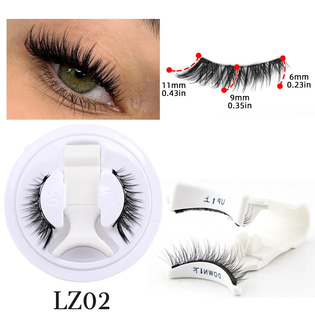 Reusable Magnetic Eyelashes Set – Natural Curly Fluffy False Lashes with Tweezers, No Glue Needed Makeup