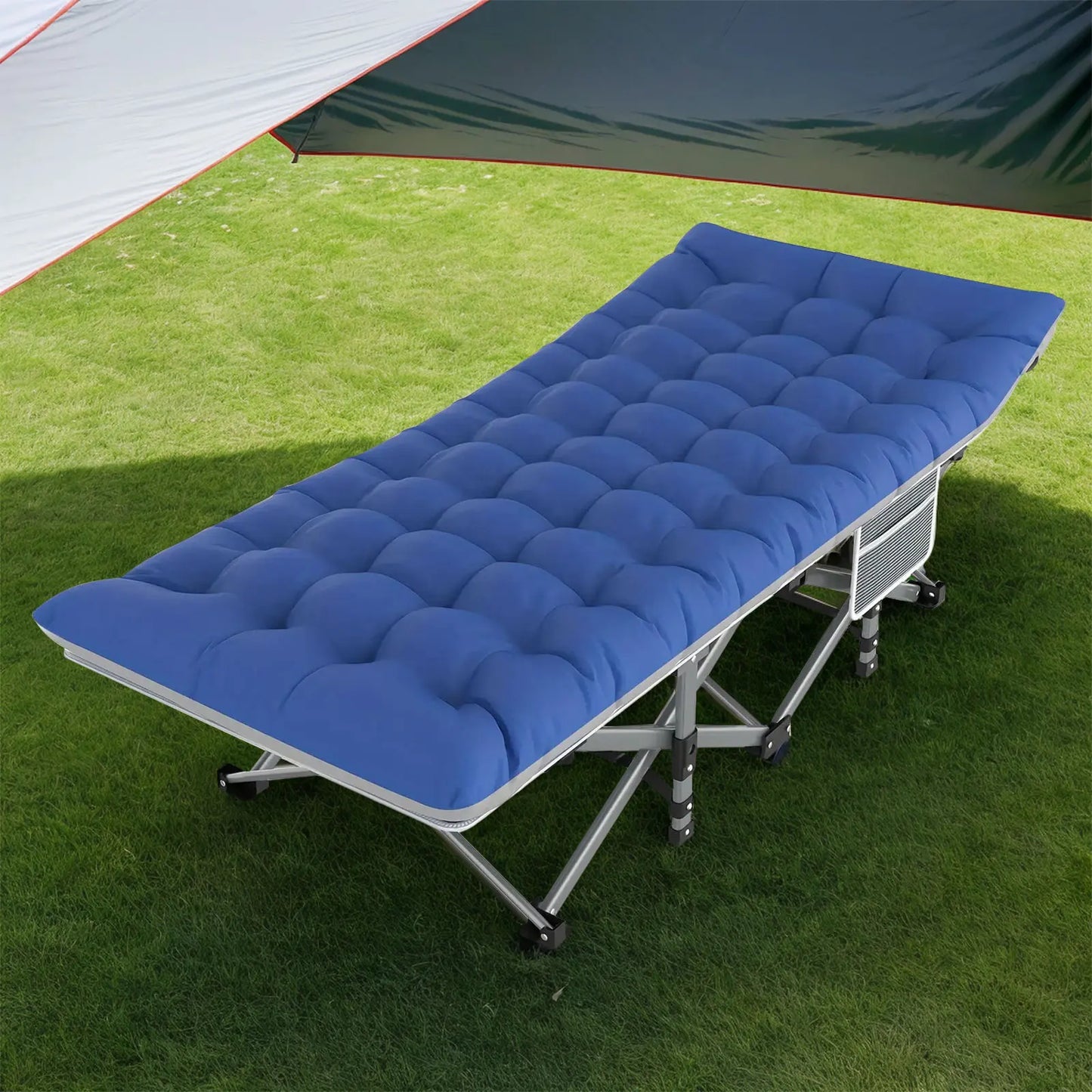 Folding Camping Cot – Portable Heavy Duty Outdoor Bed for Adults, Beach, RV, and Noon Break, 200KG Weight Capacity