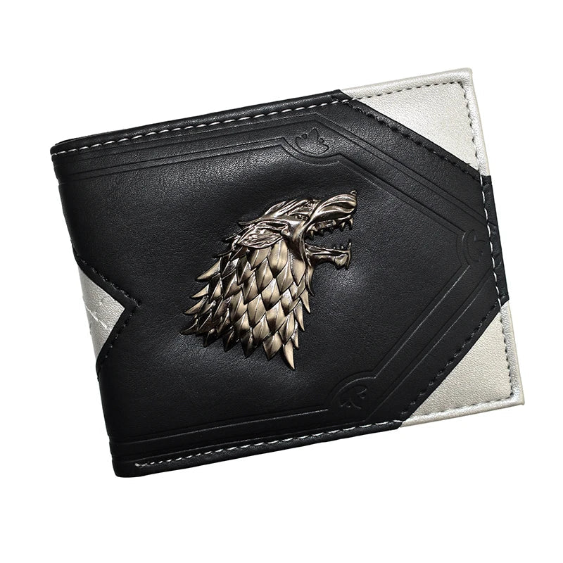 High-Quality Men’s Metal Wolf Wallet – Stylish Purse with Coin Pocket