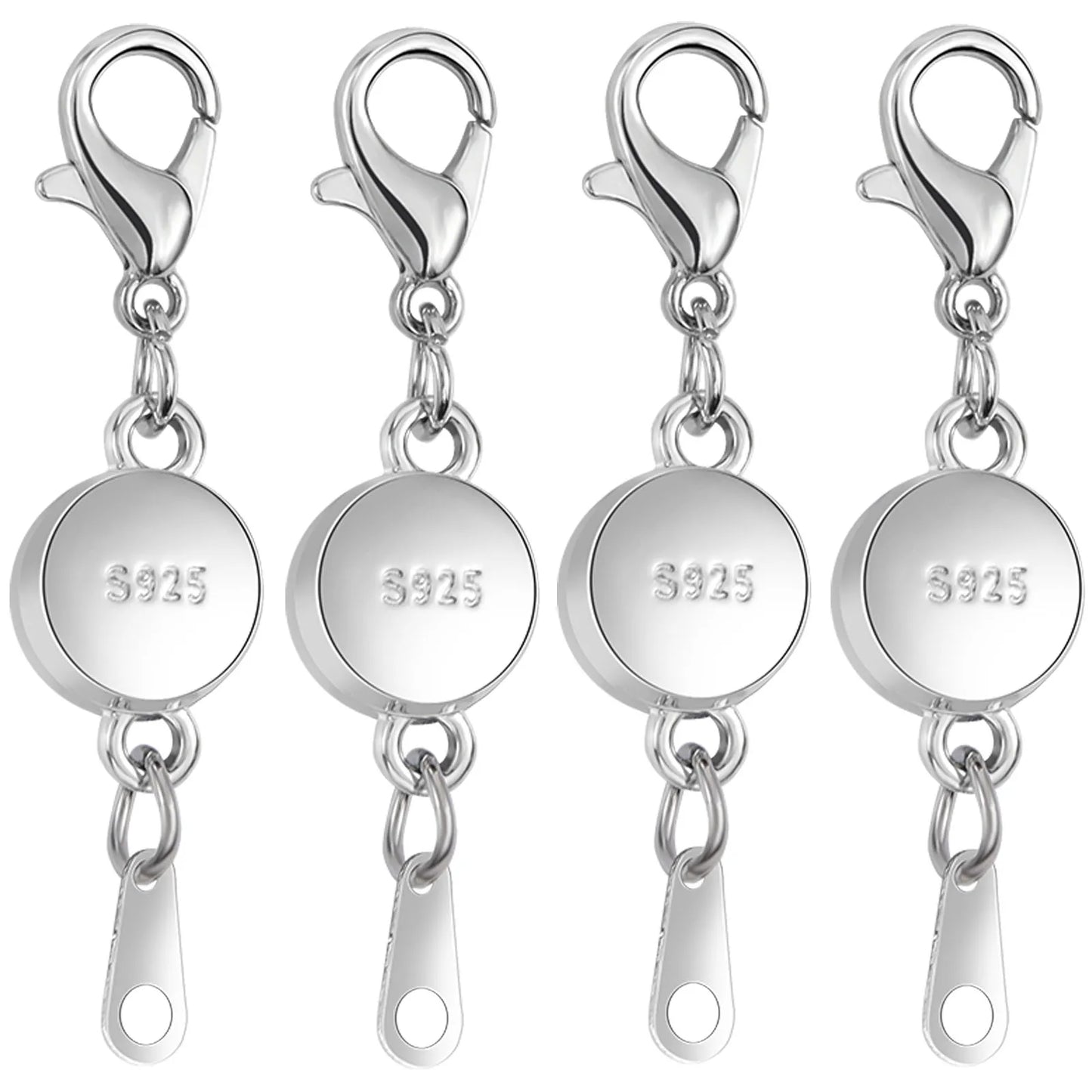 925 Silver Magnetic Jewelry Clasp - Round Necklace Closure & Clasp Converter for DIY Jewelry Making