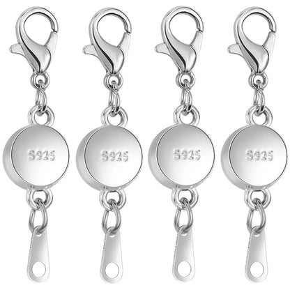 925 Silver Magnetic Jewelry Clasp - Round Necklace Closure & Clasp Converter for DIY Jewelry Making