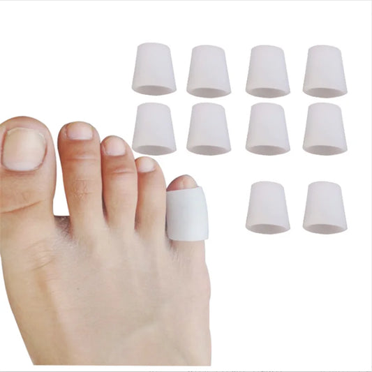 10Pcs (5 Pairs) Soft Silicone Toe Protector Tubes – Foot Corn, Blister & Callus Relief Pads, Bunion & Finger Pain Massager Tool