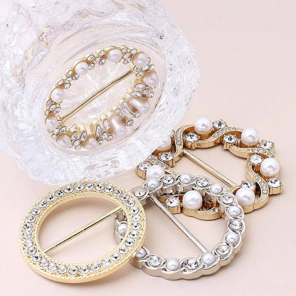Scarf Buckle & Ring – Shawl, T-Shirt, Waist Clip Brooch, Silk Clasp Fashion Jewelry Accessory