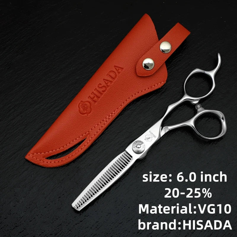 HISADA Professional Hairdressing Scissors – 6.0 Inch VG10 Barber Scissors for Salon Hair Cutting