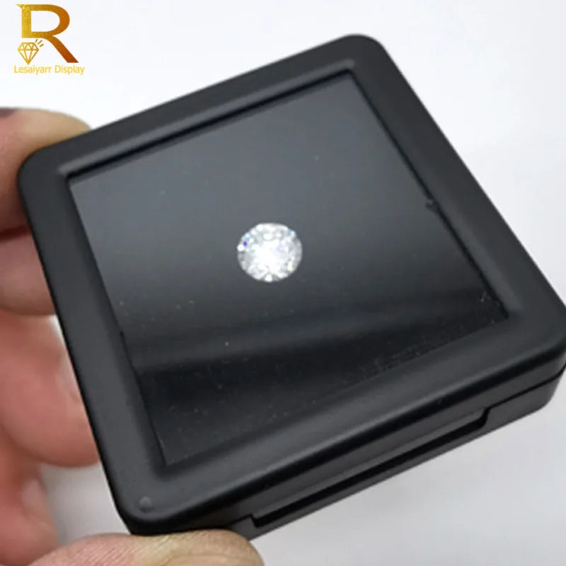 PU Leather Loose Diamond & Gemstone Display Box – Jewelry Storage Organizer Case with Black/White Pad for Beads, Pendants & Stones