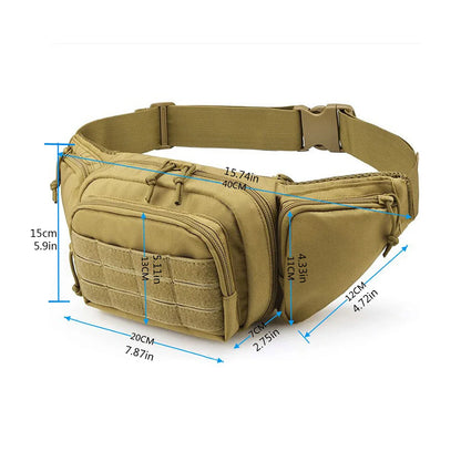 Men's Waist Fanny Pack – Tactical Military, Motorcycle Rider, Sports, Climb, Camping Nylon Belt Bag, Tool Sling Chest and Hip Bum Bag