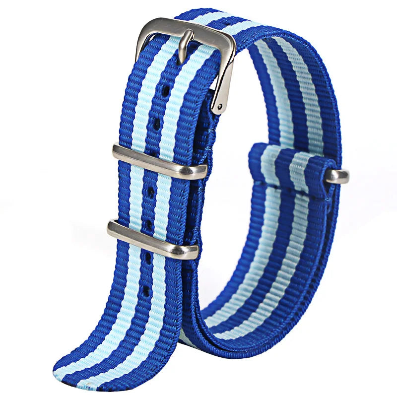 Nylon Watch Strap 16mm 18mm 20mm 22mm — Waterproof Army Sport Watch Band Replacement Belt