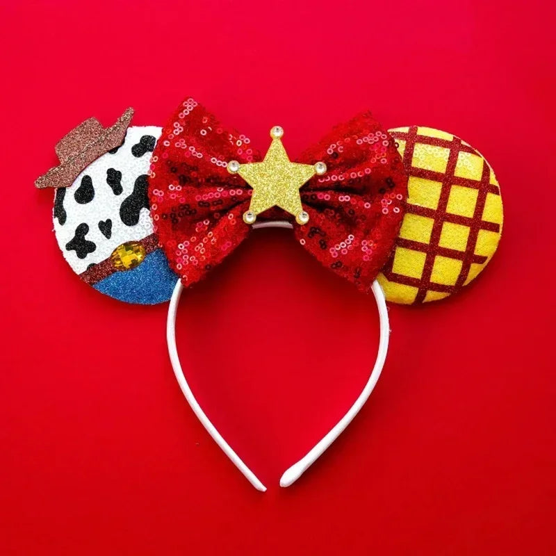 Toy Story Character Headbands - Sequin Bow, Woody, Buzz Lightyear & Alien Hair Accessories for Girls