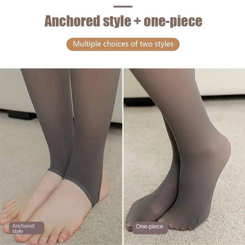 Winter Warm Women's Thermal Leggings: Sexy, Elastic, and High-Waisted Fleece Pantyhose