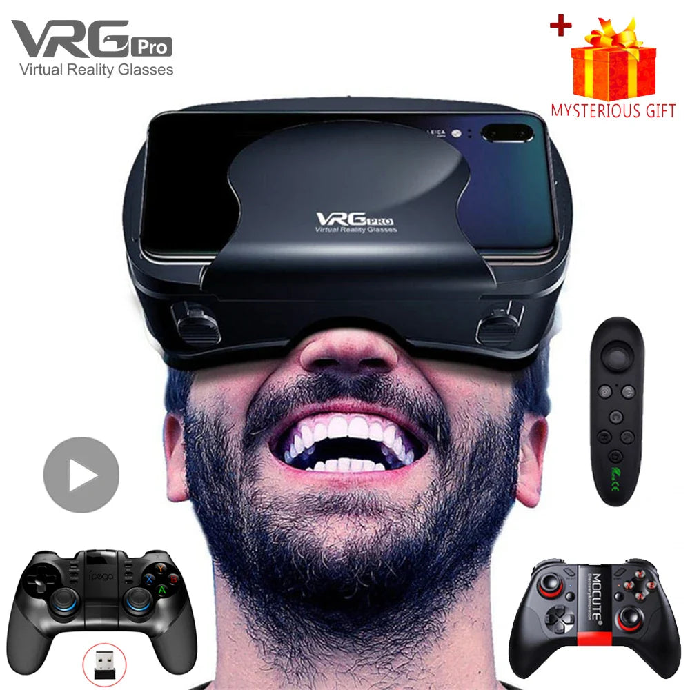 VRG Pro VR Glasses – Virtual Reality 3D Headset Goggles for Smartphone Mobile Gaming