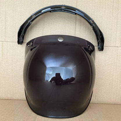 Open Face 3/4 Motorcycle Helmet Visor — Flip-Up Bubble PC Lens Windshield Shield for Casco Moto