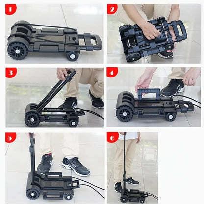 Black Folding Hand Truck - Small Lightweight Cart with Telescopic Design - Portable Dolly for Backpacks, Luggage, Travel, Moving, and Shopping