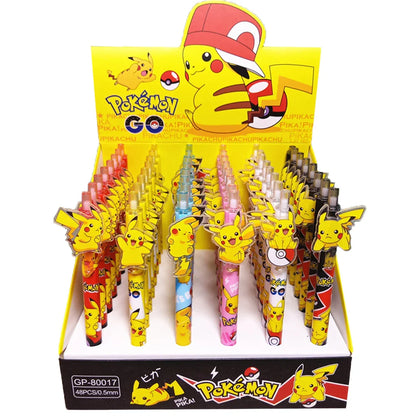 6pcs Pokémon Pikachu Gel Pens — 0.5mm Black Ink Anime Writing Pens for Office, School & Cute Gift Supplies