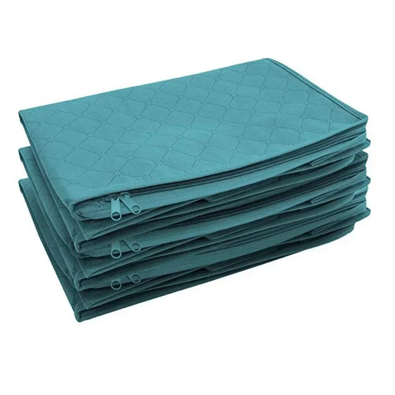 Large Capacity Foldable Clothing Storage Box — Non-Woven Fabric Organizer with Zipper for Quilts and Clothes