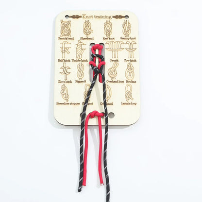 Knot Tying Practice Kit — Training Board with Rope for Learning Knots, Outdoor & Adult Skill Set