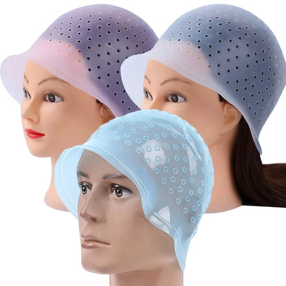 Silicone Hair Highlighting Cap with Hook Needle – Reusable Hair Dye Set for Salon & Professional Hair Coloring