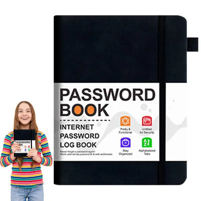 Password Keeper Book with Alphabetical Tabs – Internet & Computer Address Log Notebook for Account Management