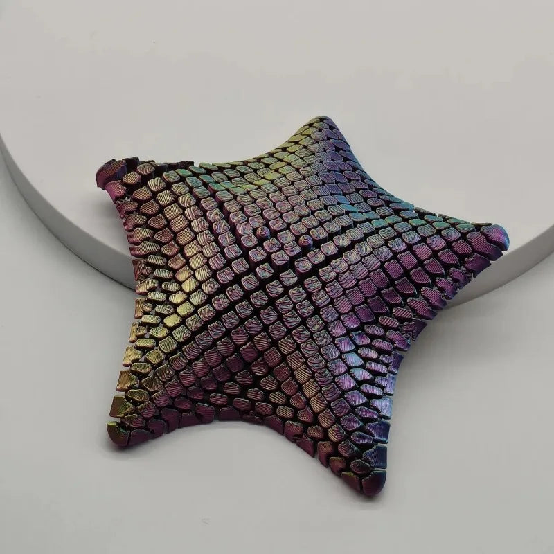 3D Printed Articulated Starfish Fidget Toy - Flexible Stress Relief Desk Decor