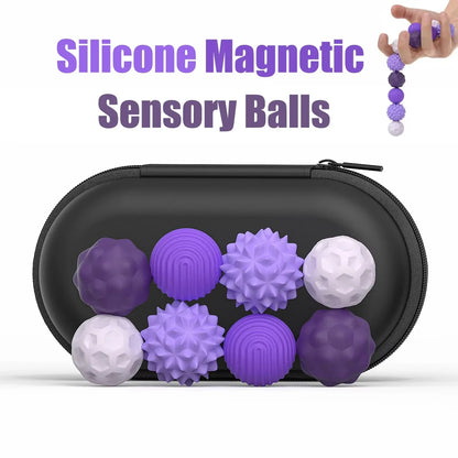 Silicone Magnetic Sensory Balls – Calming Fidget Toy for Kids & Adults, Autism, Anxiety & Stress Relief