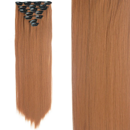 Women’s 7Pcs Hair Extensions with 16 Clips – Natural Black Straight Ombre Hairpiece